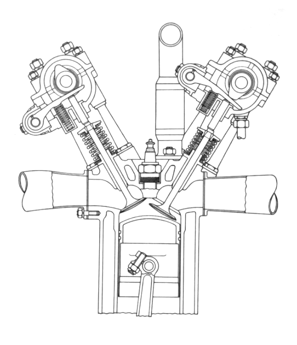 Peugeot L3 four valve racing engine.